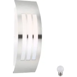 Wand Lampe Design Haus Terrasse Außenbereich Leuchte opal weiß im Set inklusive LED Leuchtmittel