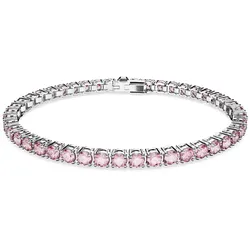 Armkette SWAROVSKI "Schmuck Geschenk Matrix Armband" Gr. S, rosa (metallfarben, rosa, rosa), Armbänder, Damen, S, Metall, mit Swarovski Kristall