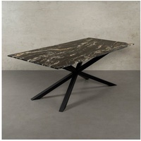 MAGNA Atelier Esstisch SPIDER mit Marmor Tischplatte, Dining Table, nachhaltig, Naturstein, Exclusive Line, 200x100x75cm schwarz 160 cm x 75 cm