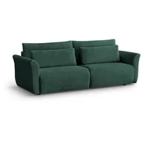 Beautysofa Schlafsofa, Grün, 3-Sitzer, 240x92x108 cm, Wohnzimmer, Sofas &