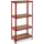 Relaxdays Schwerlastregal Stahl 150x70x30 cm rot 4 Böden