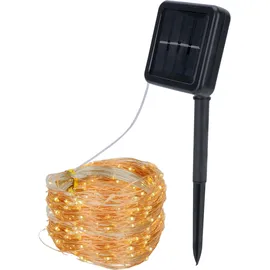casativo-lighting Lichterkette Solar Kupferdraht 22 m 200 LEDs inkl. Dämmerungssensor weiß