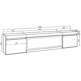 SKRAUT HOME 414_23 Lowboard 208x35x45 cm Eiche Melamin