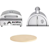 All'Grill Multi-Kulti Gasgrill Set 3 inkl. Pizzabackhaube + Pizzastein Ø 33 cm