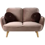 Atlantic Home Collection 2-Sitzer »Ben« mit Welleunterfederung,inkl. 2 Dekokissen, goldenen Massivholzfüßen