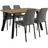 OTTO home Essgruppe OTTO HOME "Genf Tischgruppe, Esstisch plus 4 Stühle", grau (eichefarben, anthrazit), Webstoff, Sitzmöbel-Sets, Essgruppe, Esstisch 138 cm, 4 Esszimmerstühle, moderne Tischplatte in Evoke eiche