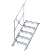 Euroline 510 Treppe 45° 800mm Stufenbreite 5 Stufen Alu gerieft