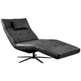 Kawola Relaxliege, Schwarz, Leder, Echtholz, 1-Sitzer, Füllung: Komfortschaum, 82x115x156 cm, Wohnzimmer, Sessel, Relaxliegen