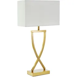 TECTAKE Tischleuchte Avina, modernes Design, 60W - messingfarben