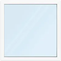 Fenster 125x125 cm, Kunststoff Profil aluplast IDEAL® 4000, Weiß, 1250x1250 mm, einteilig festverglast, 2-fach Verglasung, individuell konfigurieren