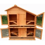Melko Hasenstall XXL Aufzucht 4 Boxen Holz Kleintierstall Hasenkäfig Freigehege