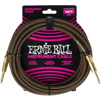 Ernie Ball Geflochtenes Instrumentenkabel, gerade/gerade, 5,5 m, (Pay Dirt)
