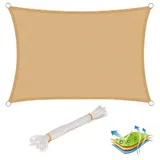 Woltu Sonnensegel Rechteck HDPE 300 x 400 cm Sand