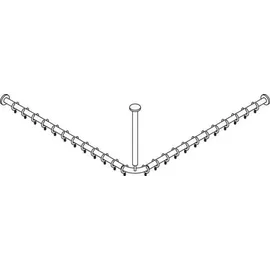 Hewi Serie 801 Vorhangstange 801.34.116118 1200 x 1200 mm, 24 Vorhangringe, senfgelb