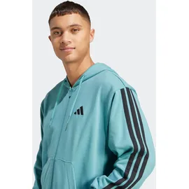 adidas Essentials 3-Streifen Kapuzensweatshirt Herren Petrol/Schwarz S