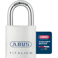 ABUS Titalium Vorhängeschloss 80TI/40 gl.-8012 - gleichschließend - Kellerschloss mit leichtem, massiven Schlosskörper aus Spezial-Aluminium - ABUS-Sicherheitslevel 6 - Silber