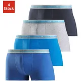 Authentic Underwear Boxer »Boxershorts für Herren« Packung, 4 Stk., schwarzer Webbund mit Logoschriftzug Gr. 3 (XS) - 4 Stk., blau, türkis, grau-meliert, marine, , 449084-3 4 Stk.