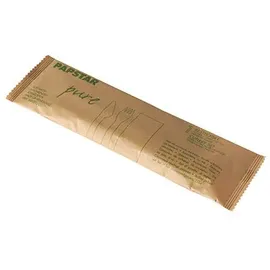 Papstar Besteckset Holz "pure" Messer, Gabel, Serviette in Papierbeutel, Einwegartikel