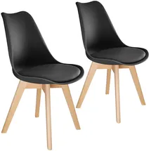 Tectake tectake® Esszimmerstuhl, gepolsterte Sitzfläche, massive Holzbeine, 49 x 56 x 82,5 cm