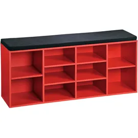 KESPER Schuhschrank 103,5 x 48 x 29,5 cm mit Sitzkissen rot / rot