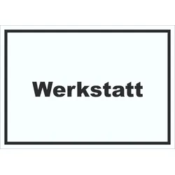 Werkstatt Schild mit Text Handwerk Reparatur waagerecht A6 (105x148mm)