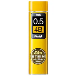 Pentel Ain Stein C275 Feinminen-Bleistiftminen schwarz 4B 0,5 mm, 40 St.