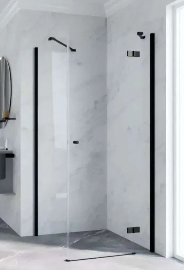 Novellini NH G+F Duschkabine 90x90x2000 mm schwarz.. - Duschkabine