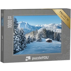 puzzleYOU Puzzle Puzzle 1000 Teile XXL „Winterlandschaft im Zillertal, Österreich“, 1000 Puzzleteile, puzzleYOU-Kollektionen Zillertal