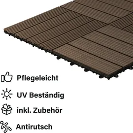 Home Deluxe WPC Bavaro dunkelbraun 30 x 30 x 2,2 cm 6 St.