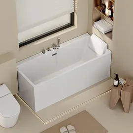Home Deluxe AMBER freistehende Badewanne 170 x 58 x 80 cm (inkl. Ablauf, LED Beleuchtung, Whirlpool)