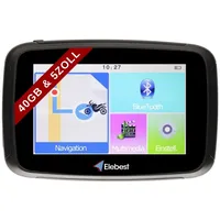 Elebest W5 Motorrad Navi 5 Zoll Navigationsgerät,Bluetooth Wasserdicht Bluetooth