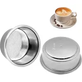 Kaffee Pulver Schüssel 2pcs (einzelne Tasse Menge + doppelte Tasse Menge), Kaffeefilter 304 Edelstahl Kaffeefilter Espressomaschine Filter einzelne Portion doppelte Portion Pulver Schüssel