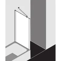 Kermi Pega Seitenwand verkürzt auf Badewanne PETVD07516VUK 75x160cm, silber hochglanz ESG Opaco,