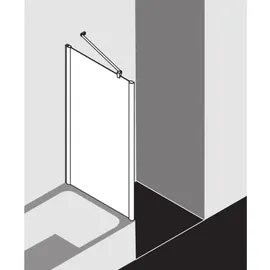 Kermi Pega Seitenwand verkürzt auf Badewanne PETVD07516VUK 75x160cm, silber hochglanz ESG Opaco,