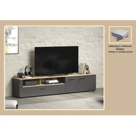 Home Affaire Estepona TV-Kommode 210 cm Grau Holz