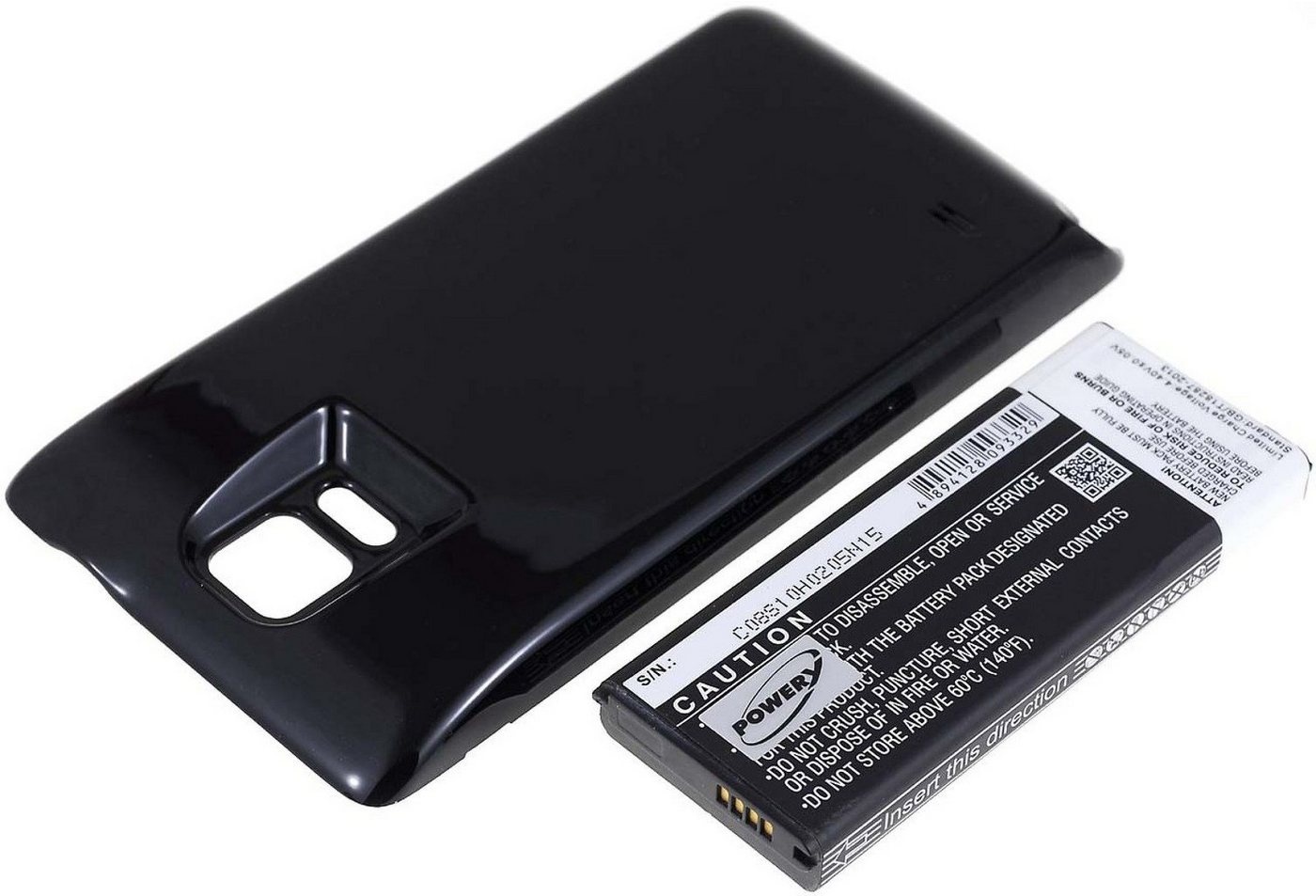 Powery Akku für Samsung Galaxy Note 4 (chinesisches Modell) 6000mAh Schwarz Smartphone-Akku 6000 mAh (3.9 V) schwarz