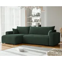 Gepolstertes Ecksofa PIANO XL mit Schlaffunktion und Bettkasten Cord Sofa Ottomane Universal Schlafsofa Grün Poso 14 - Grün