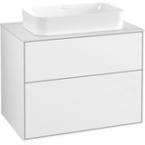 Villeroy & Boch Finion Waschtischunterschrank F63100GF 80x60,3x50,1mm, Glass White Matt, Glossy white lacquer