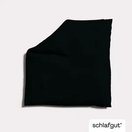 schlafgut Knitted Jersey Unifarben Schwarz 155 x 220 cm + 80 x 80 cm