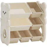 Moni Kinder Aufbewahrungsschrank 66 x 67 kleiner Bär 7 Aufbewahrungsboxen
