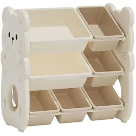 Moni Kinder Aufbewahrungsschrank 66 x 67 kleiner Bär 7 Aufbewahrungsboxen