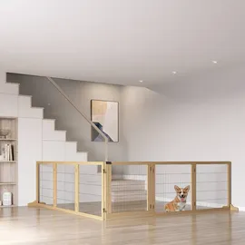 PawHut Hundegitter klappbar 1 Stück Naturholz Beige 70 cm