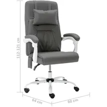 vidaXL Massage-Bürostuhl Kunstleder Grau