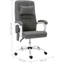 vidaXL Massage-Bürostuhl Kunstleder Grau