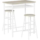 Homcom Bartisch Set 80 x 50 x 90 cm Schwarz/Weiß