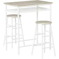 Homcom Bartisch Set 80 x 50 x 90 cm Schwarz/Weiß