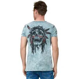 RUSTY NEAL T-Shirt RUSTY NEAL, Herren, Gr. 3XL, grau, 100% Baumwolle, bedruckt, normal, Rundhals, Shirts T-Shirt, mit verwaschenem Print