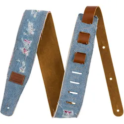 Fender Wrangler Ripped Denim Strap Indigo - Gitarrengurt