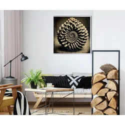 queence Leinwandbild »Abstrakt«, Abstrakt-Weihnachten, (1 St.), mit einem Schattenfugenrahmen veredelt queence Farbe Rahmen: silber + Farbe Bild(er): braun