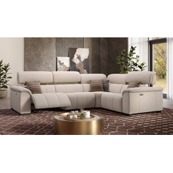 Stoff Ecksofa MINORI Funktionssofa Eckgarnitur - Beige